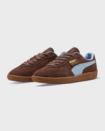 Puma Palermo Suede Unisex Sneaker Bruin Blauw zijaanzicht