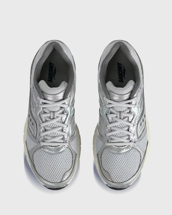 Saucony Grid Legacy Sneaker Grijs Wit bovenaanzicht
