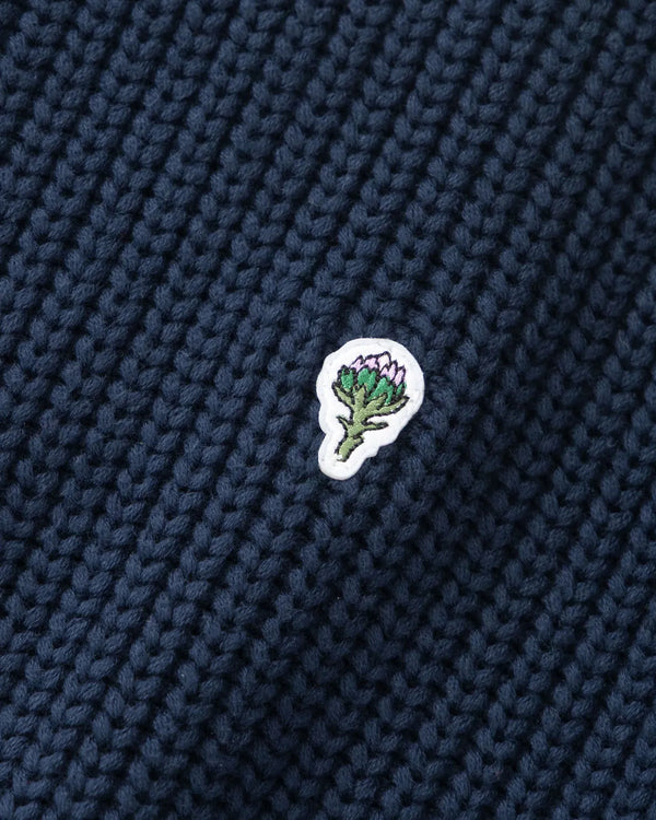Service Works Artichoke Chunky Knit Blauw logo cu