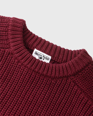 Service Works Artichoke Chunky Knit Bordeaux kraag cu