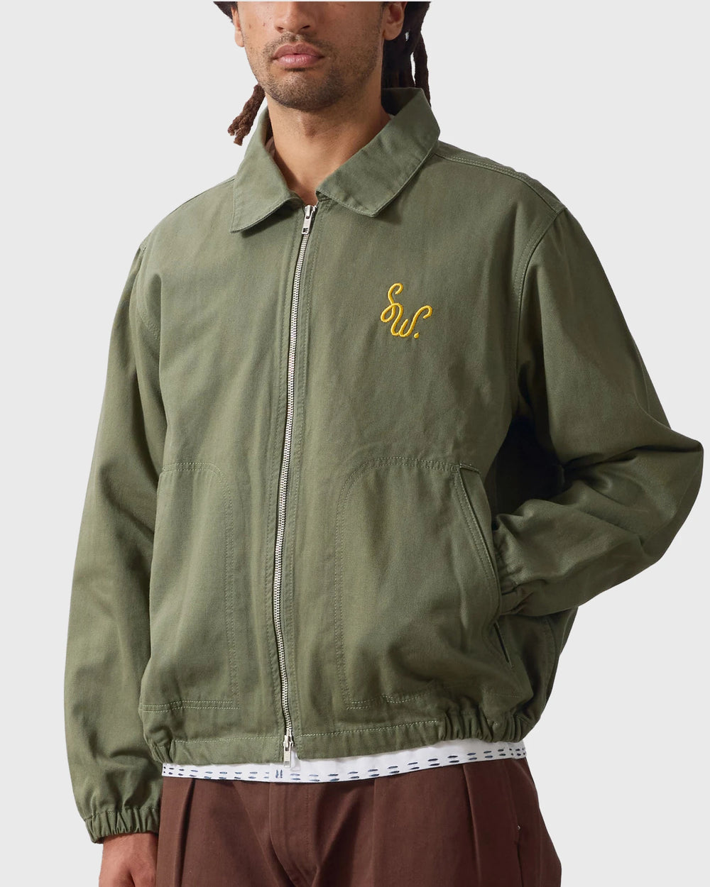 Service Works Dove Work Jacket Groen zijaanzicht