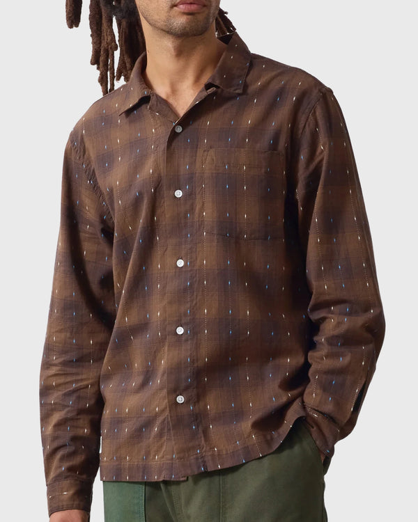 Service Works Drag Stitch Resort Shirt Bruin vooraanzivht