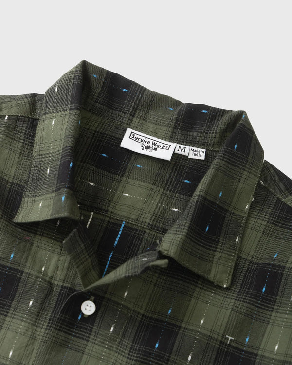 Service Works Drag Stitch Resort Shirt Groen kraag