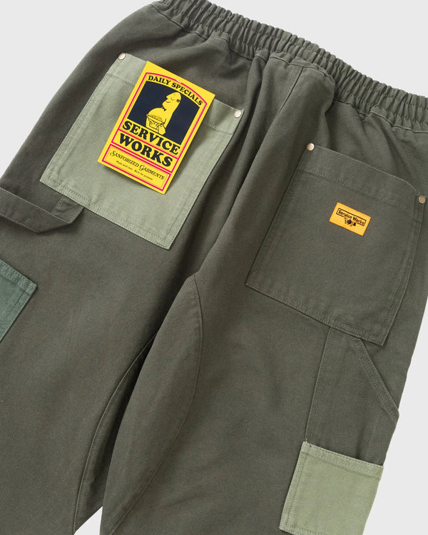 Service Works Patchwork Utility Chef Pants Groen cu 
