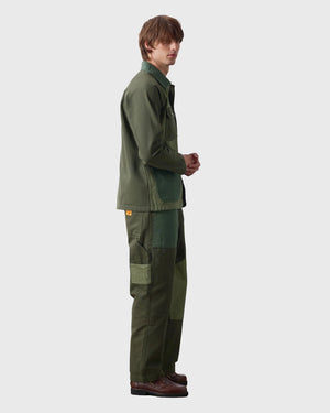 Service Works Patchwork Utility Chef Pants Groen zijaanzicht