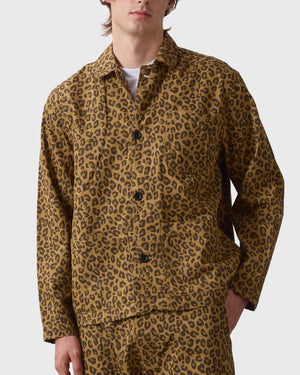 Service Works Patterned Easy Chef Shirt Bruin Luipaard vooraanzicht