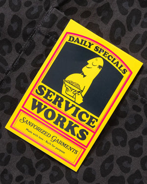 Service Works Patterned Easy Chef Shirt Zwart Luipaard cu