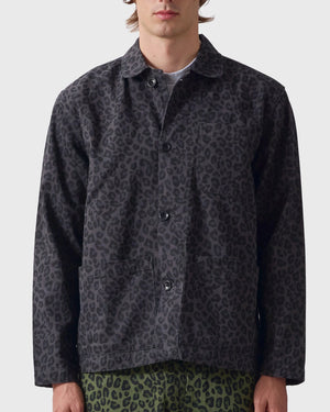 Service Works Patterned Easy Chef Shirt Zwart Luipaardvooraanzicht