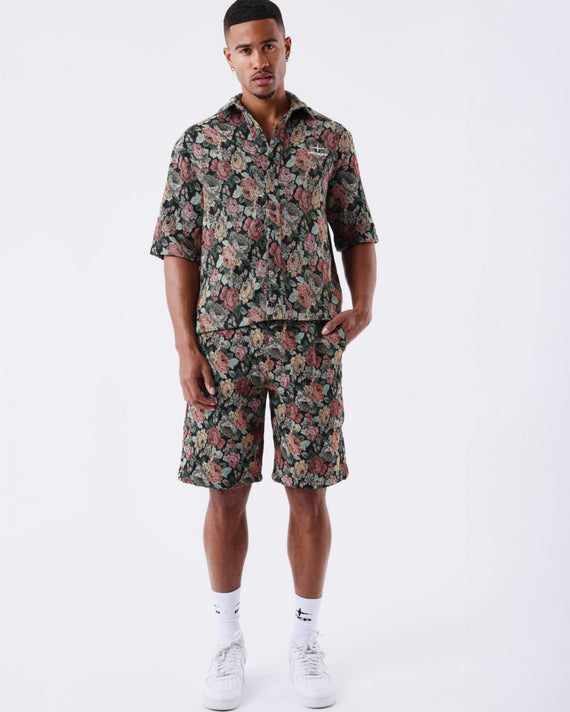 Project X Paris Floral Short Zwart