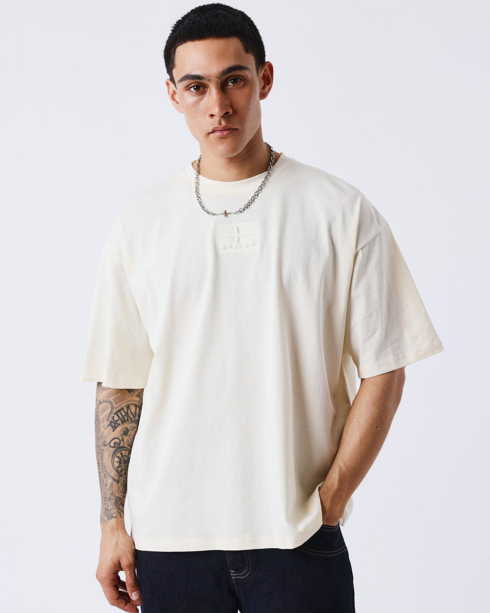 Project X Paris T-shirt Reliëf Gebroken Wit