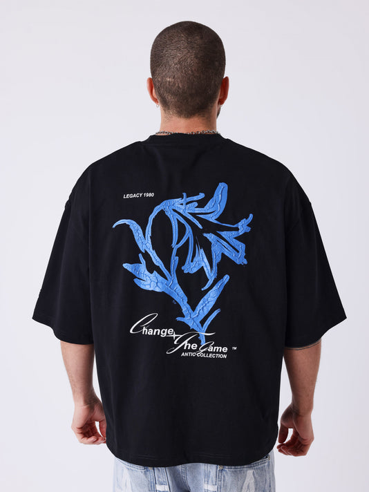 Project X Paris T-shirt Floral Zwart