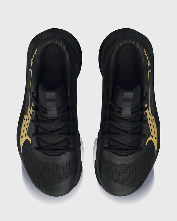 Under Armour Jet '23 GS Basketbalschoen Zwart Goud bovenaanzicht