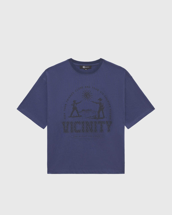 Vicinity Six Shooter Dual t-Shirt Navy vooraanzicht no model