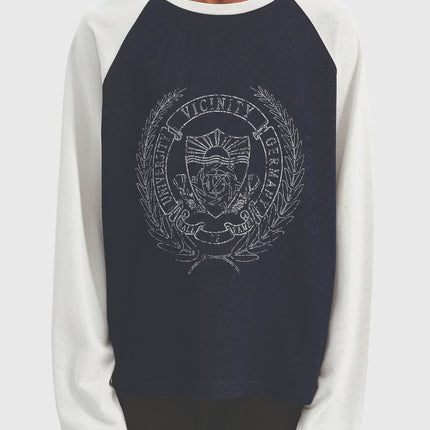 Vicinity Hall Of Fame Longsleeve Donkerblauw Grijs vooraanzicht