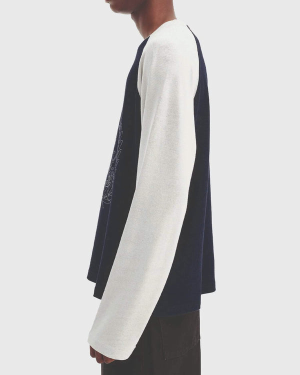 Vicinity Hall Of Fame Longsleeve Donkerblauw Grijs zijaanzicht