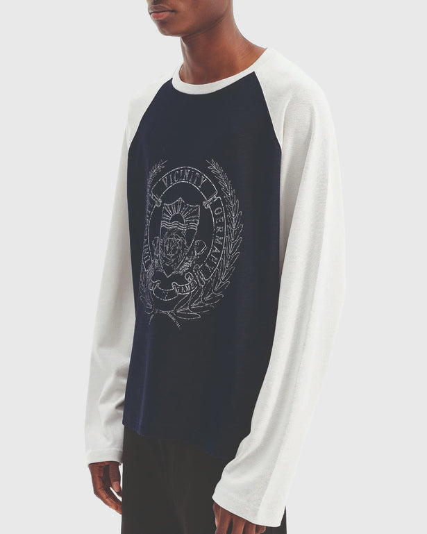 Vicinity Hall Of Fame Longsleeve Donkerblauw Grijs halve zijaanzicht