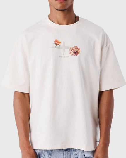 Project X Paris T shirt Gothic Roses Creme verre aanzicht