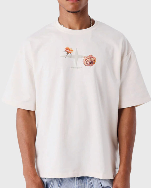 Project X Paris T shirt Gothic Roses Creme verre aanzicht