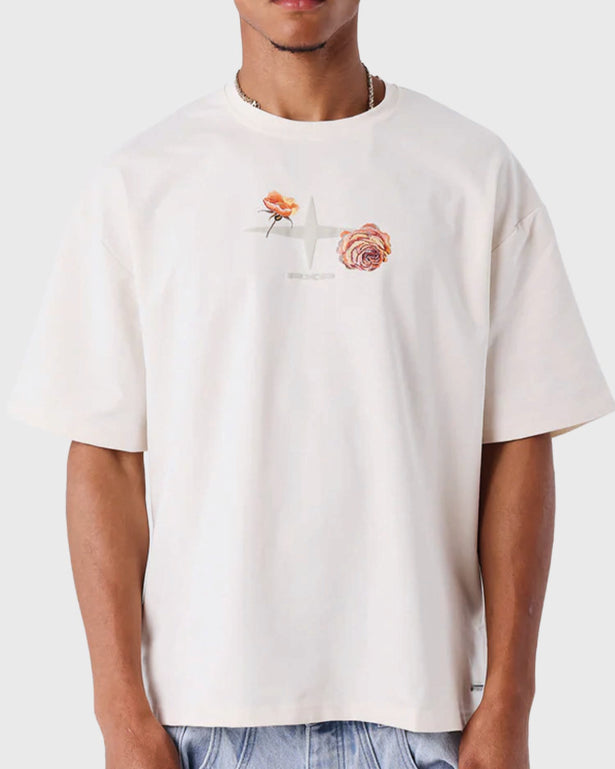 Project X Paris T shirt Gothic Roses Creme verre aanzicht