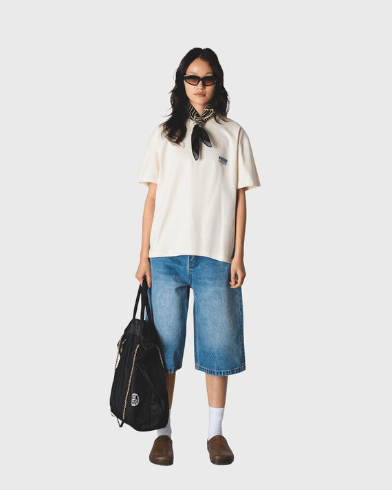 Woodbird Balo Cart T-shirt Gebroken Wit