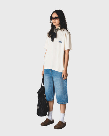 Woodbird Balo Cart T-shirt Gebroken Wit
