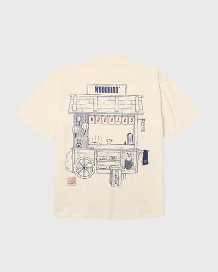 Woodbird Balo Cart T-shirt Gebroken Wit