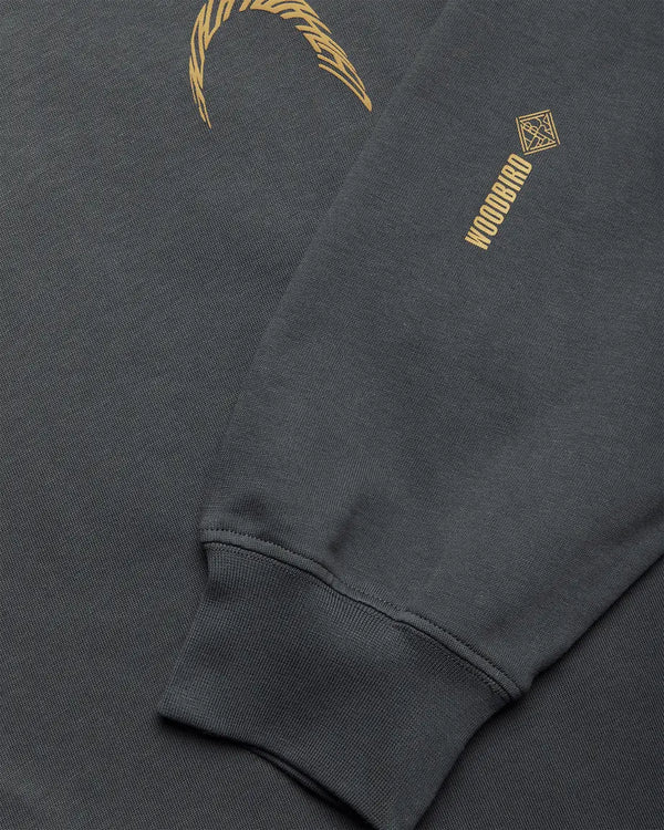 Woodbird Beam LS Warp Tee Blauw mouwen
