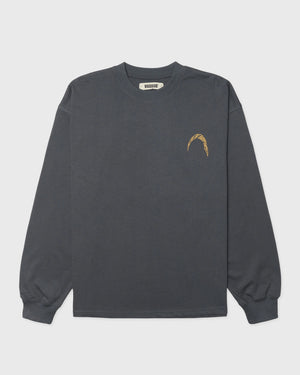  Woodbird Beam LS Warp Tee Blauw vooraanzicht