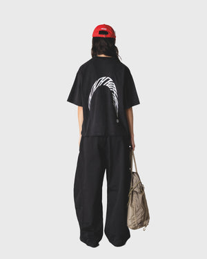 Woodbird Juno Warp Acid T-shirt Washed Black