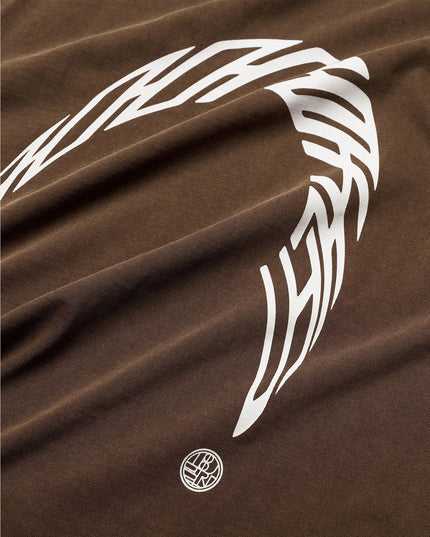 Woodbird Juno Warp Acid T-shirt Washed Brown