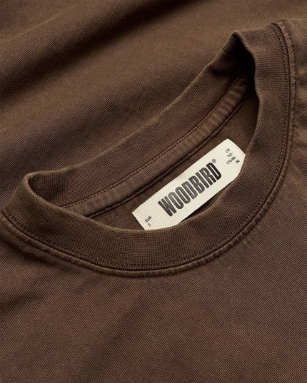 Woodbird Juno Warp Acid T-shirt Washed Brown