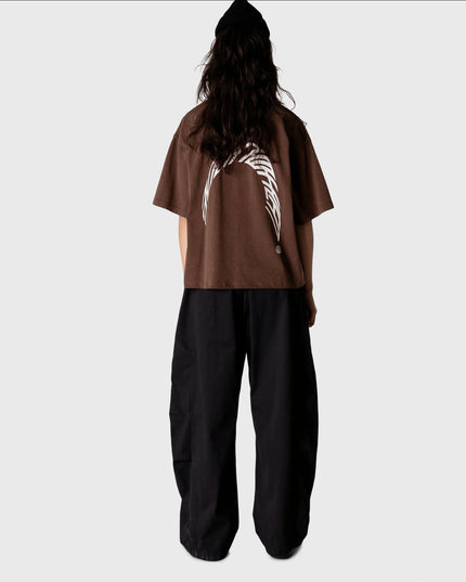Woodbird Juno Warp Acid T-shirt Washed Brown