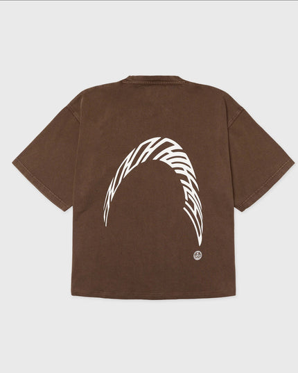 Woodbird Juno Warp Acid T-shirt Washed Brown