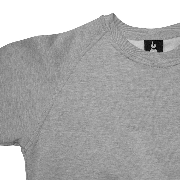 Burned Crewneck Gray Raglan