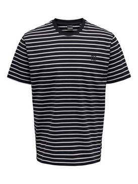 Henry Stripe T-Shirt Donkerblauw Wit