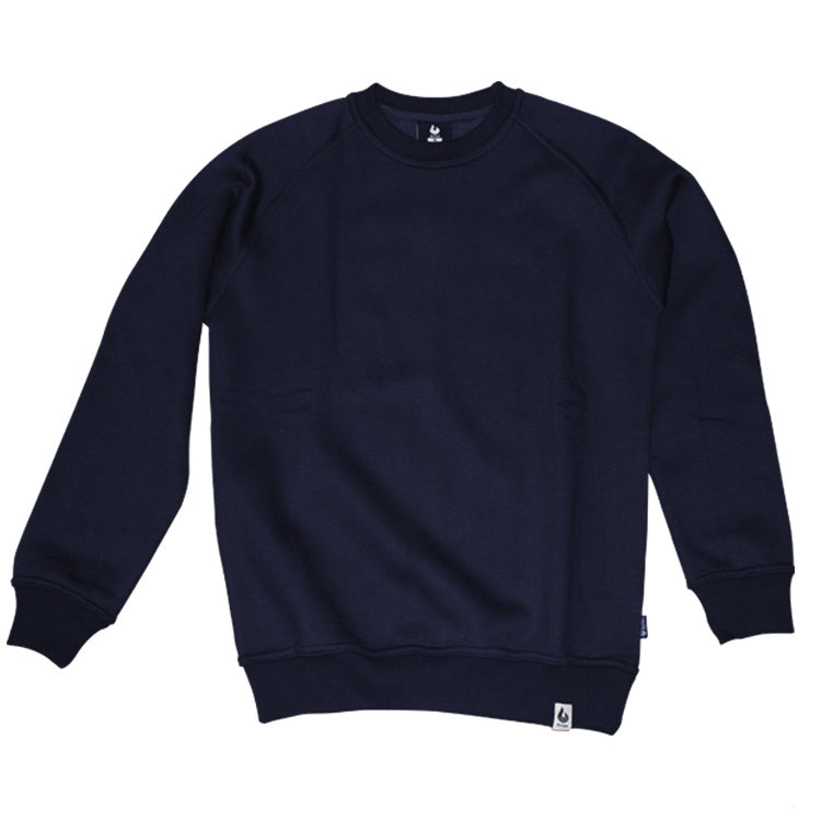 Burned Crewneck Navy Raglan