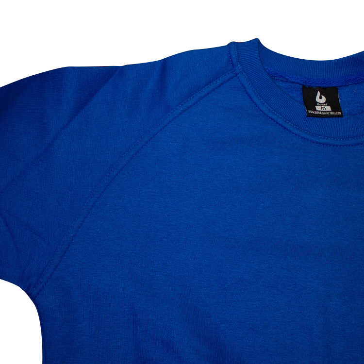 Burned Crewneck Royal Blue Raglan