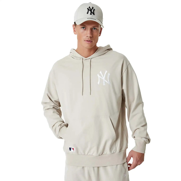 New York Yankees League Essential Oversized Hoodie Beige