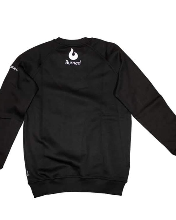 Burned schwarzer Raglan mit Rundhalsausschnitt