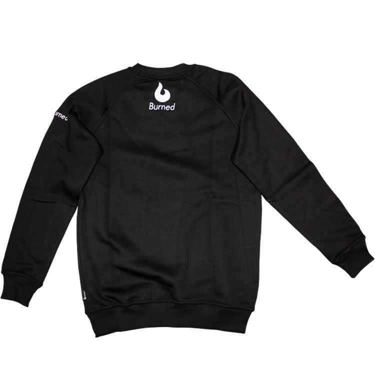 Burned Crewneck Black Raglan