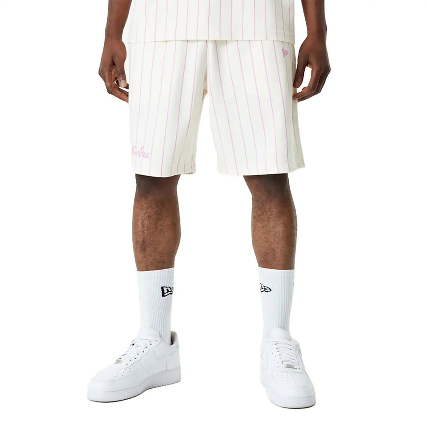 Pinstripe Shorts Off White Pink