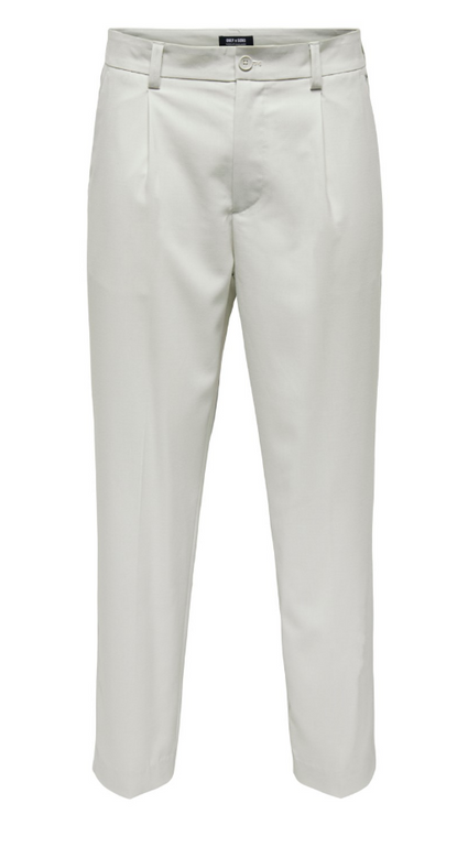 Pale Pleat Loose Pantalon Gris clair