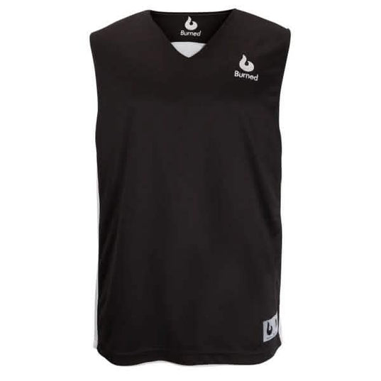 Burned Double Sided Jersey Black White