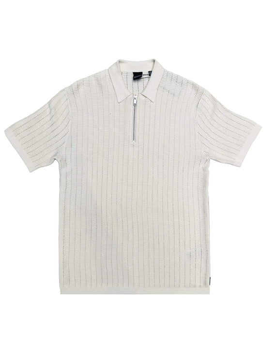 Domi-Half-Zip-Polo-Knit-Antique-White-Voorkant