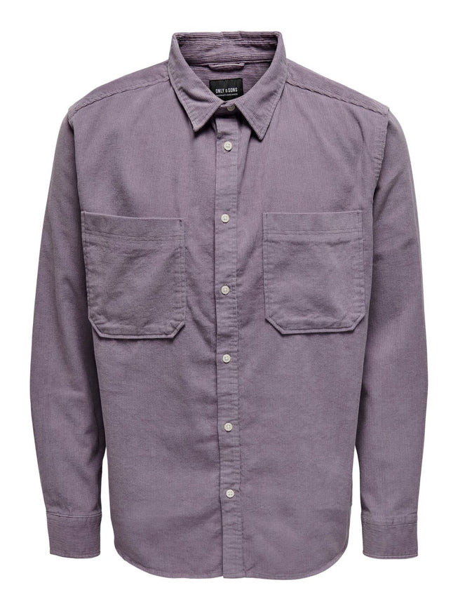 Alp Relaxed Washed Corduroy Shirt Purple Ash