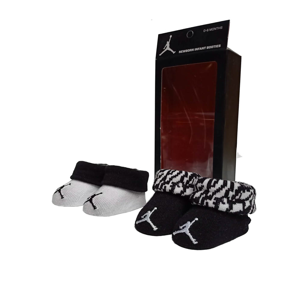 Jordan 2 Pair Infant Booties Black White
