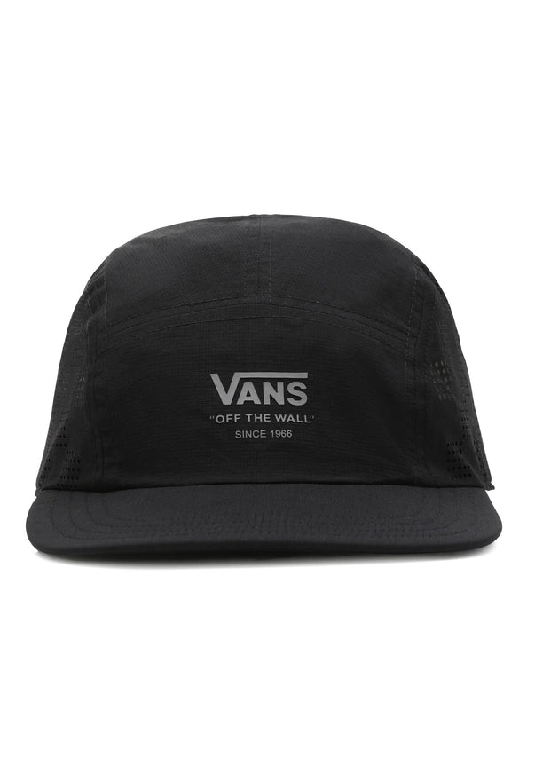 Vans-Outdoors-Camper-5-Panel-Cap-Black-Front-Center