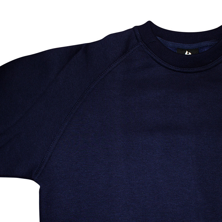 Burned Crewneck Navy Raglan