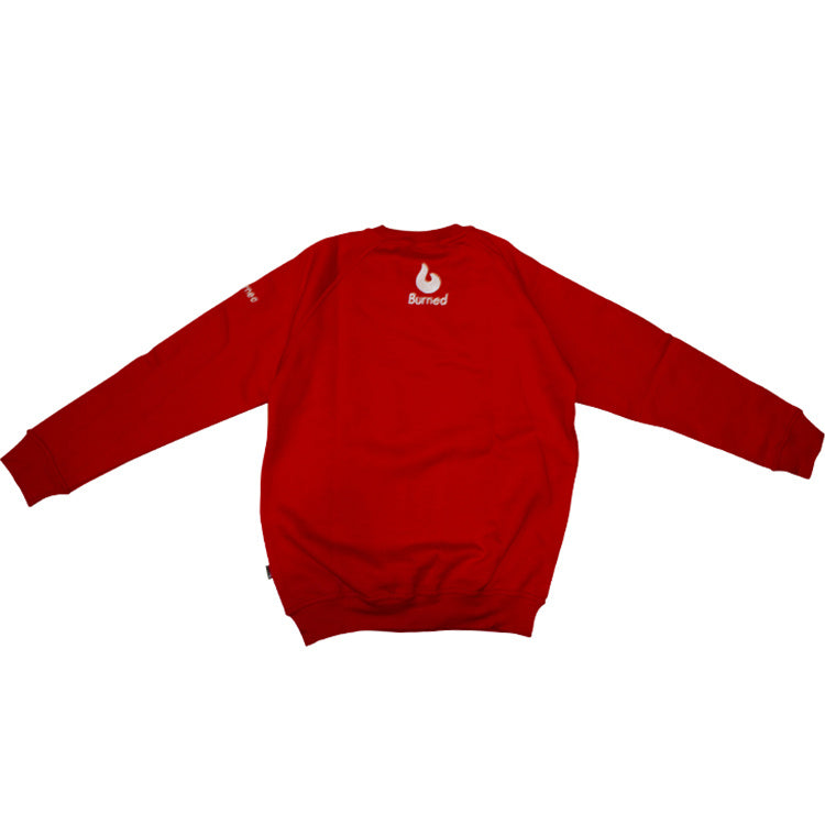 Burned Crewneck Red Raglan