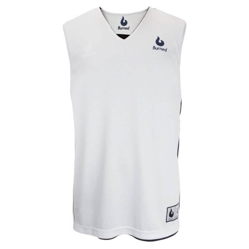 Burned Double Sided Jersey Dark Blue White